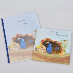 Ein Bild von dem Braillebuch + Bilderbuch Freundschaft ist blau - oder?