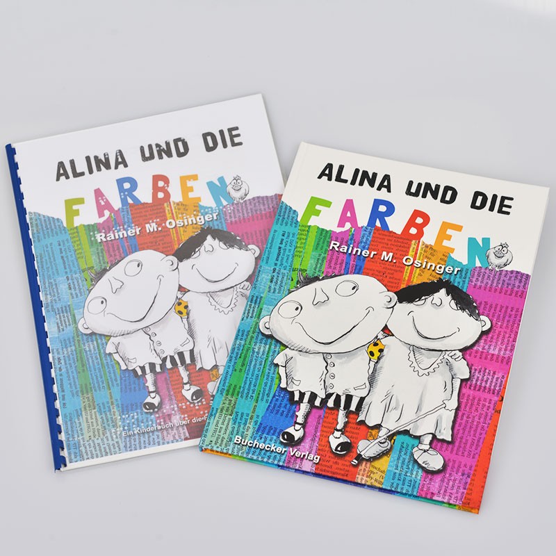 Ein Bild von dem Braillebuch und Bilderbuch Alina und die Farben