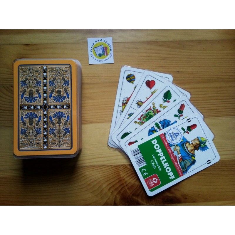 Ein Bild von dem Kartenspiel Doppelkopf, deutsches Blatt